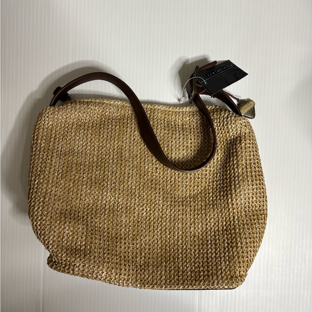 NWT  Relativity Tan Woven Bag
